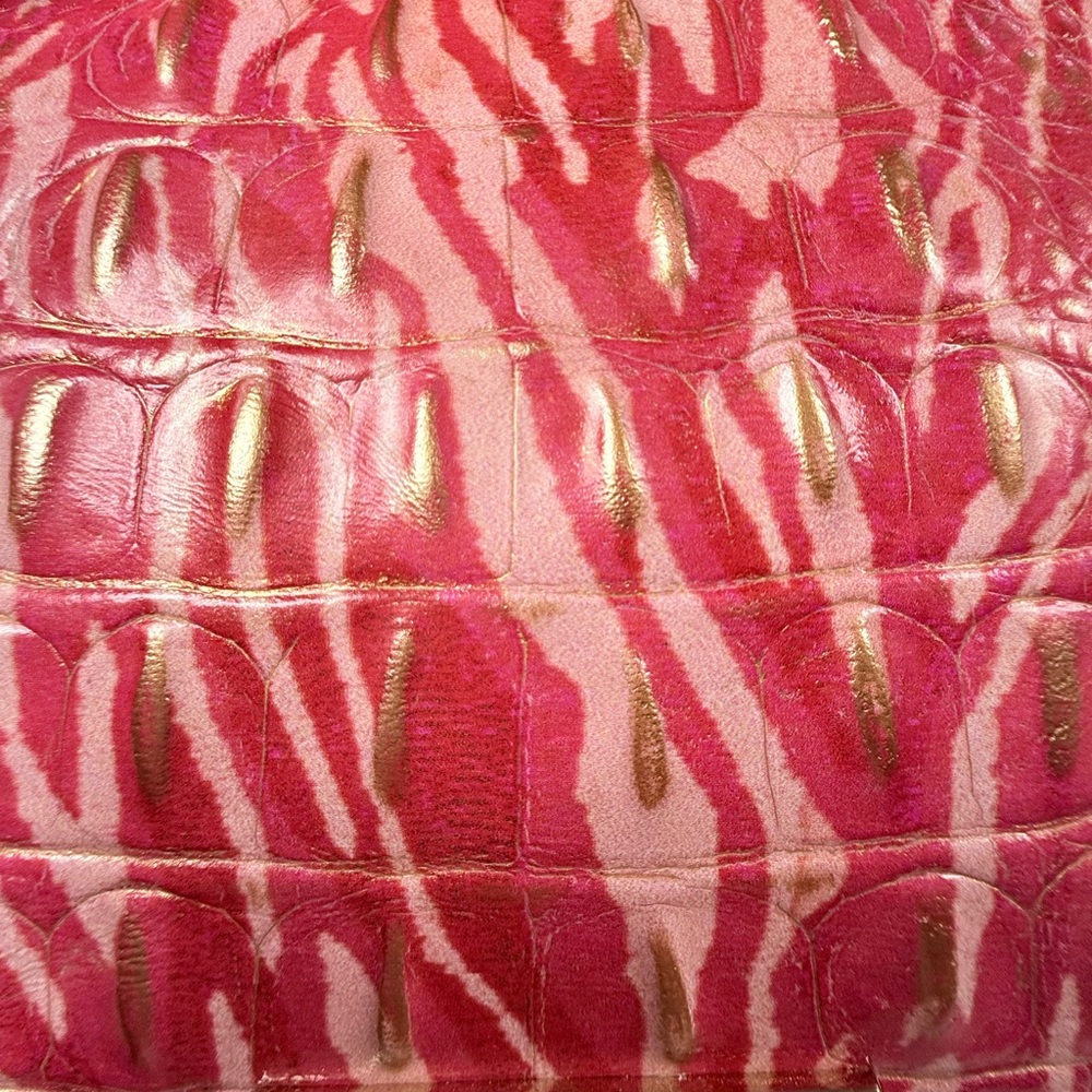 Brahmin Vibrant Coral-Pink with Gold accent Shoulder Bag - Picture 3 of 5